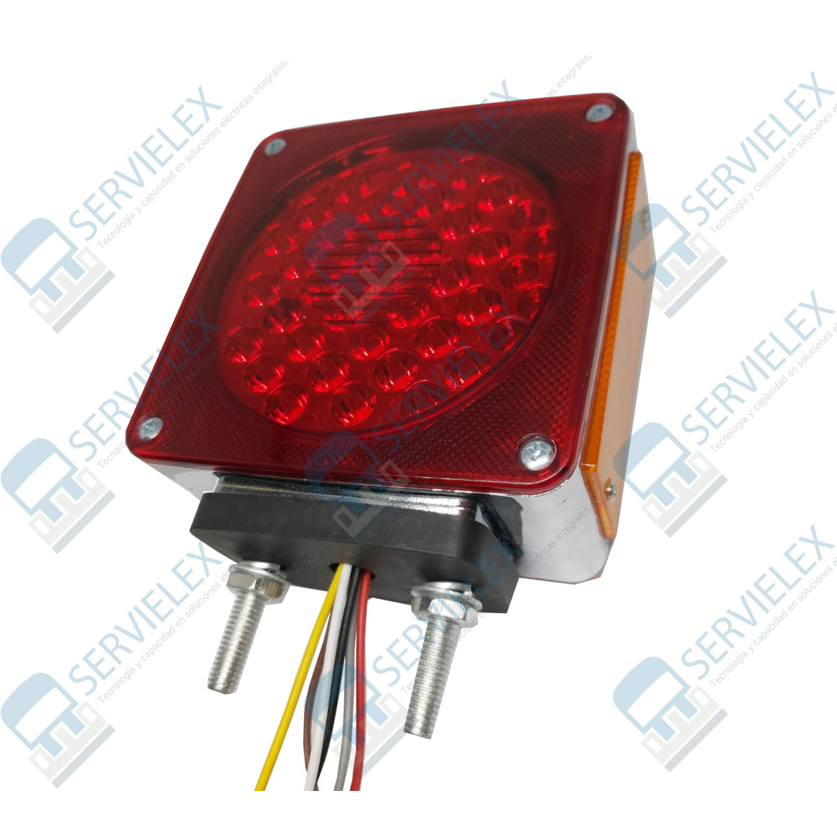 Direccional Cuadrada Led Ambar Y Rojo Tornillos Led Derecha