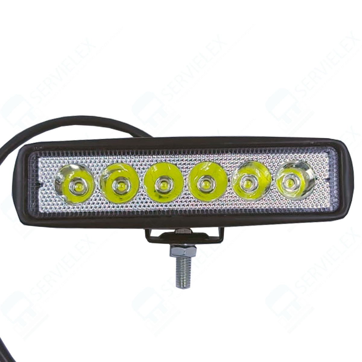 Luz Led 12V-80V/36W Barra 1 Fila 6 Con Base