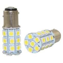 FOCO 12V 1157 2POLOS P/DISPAREJAS 27LED FIJO BCO