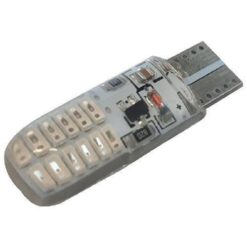 FOCO 12V T10 SILICON 24LED 2PASOS FIJO/ESTROBO AZUL