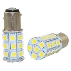 FOCO 12V 1157 2POLOS P/DISPAREJAS 27LED FIJO BLANCO