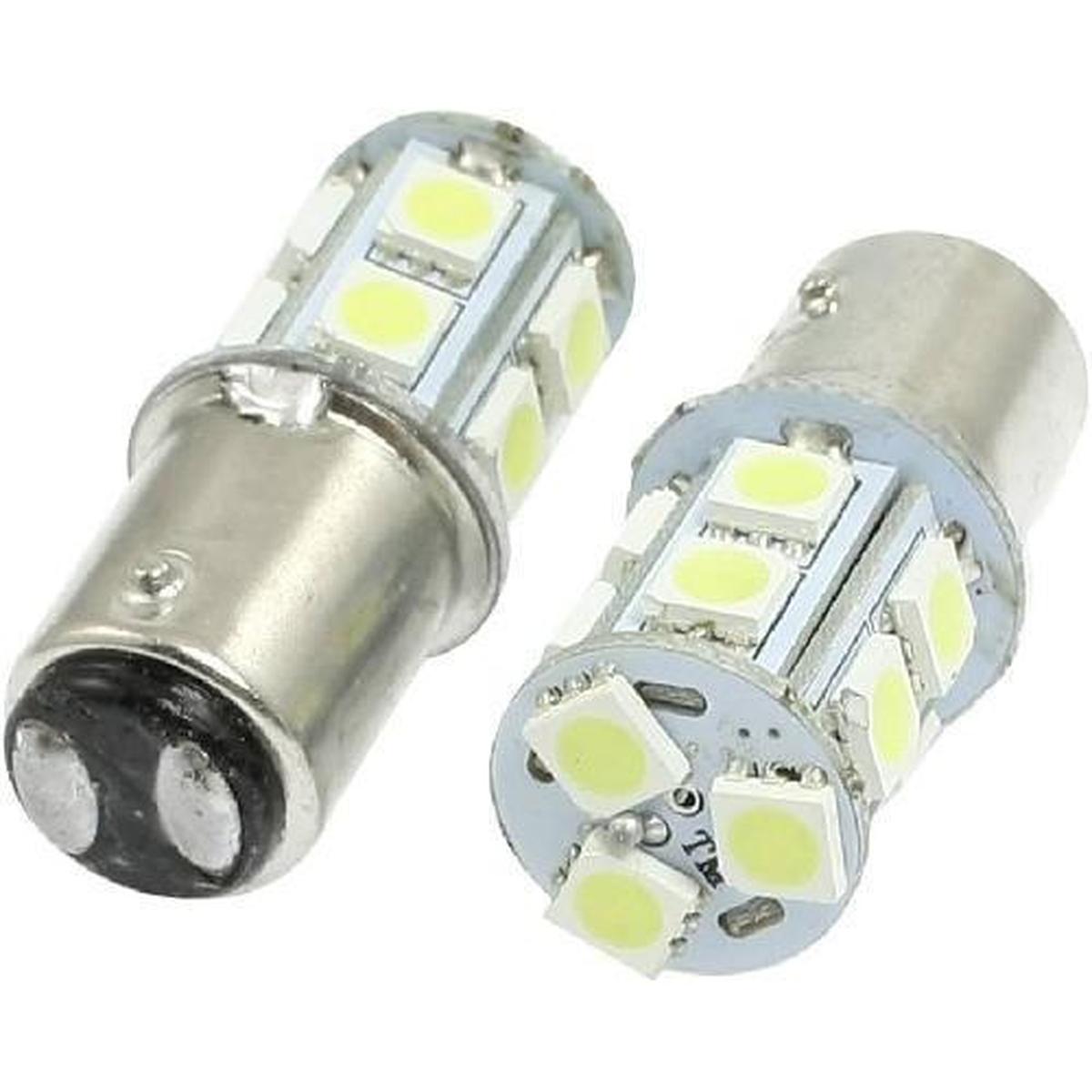 FOCO 12V 1157 2POLOS P/DISPAREJAS 13LED FIJO BLANCO