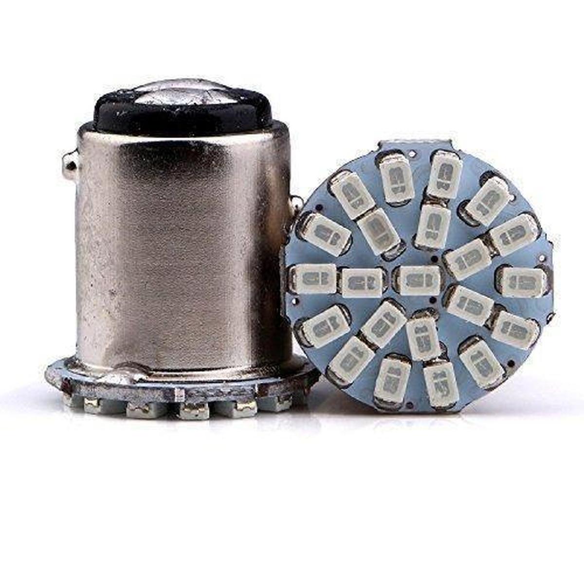 FOCO 12V 1157 2POLOS P/DISPAREJAS PLANO 22LED FIJO AZUL