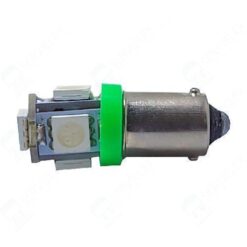 FOCO 12V BA9 MAZORCA 5LED VERDE