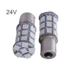 FOCO 24V 1156 1POLO P/PAREJAS 27LED FIJO ROJO