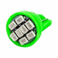 FOCO 12V/24V T10 PLANO 8LED FIJO VERDE