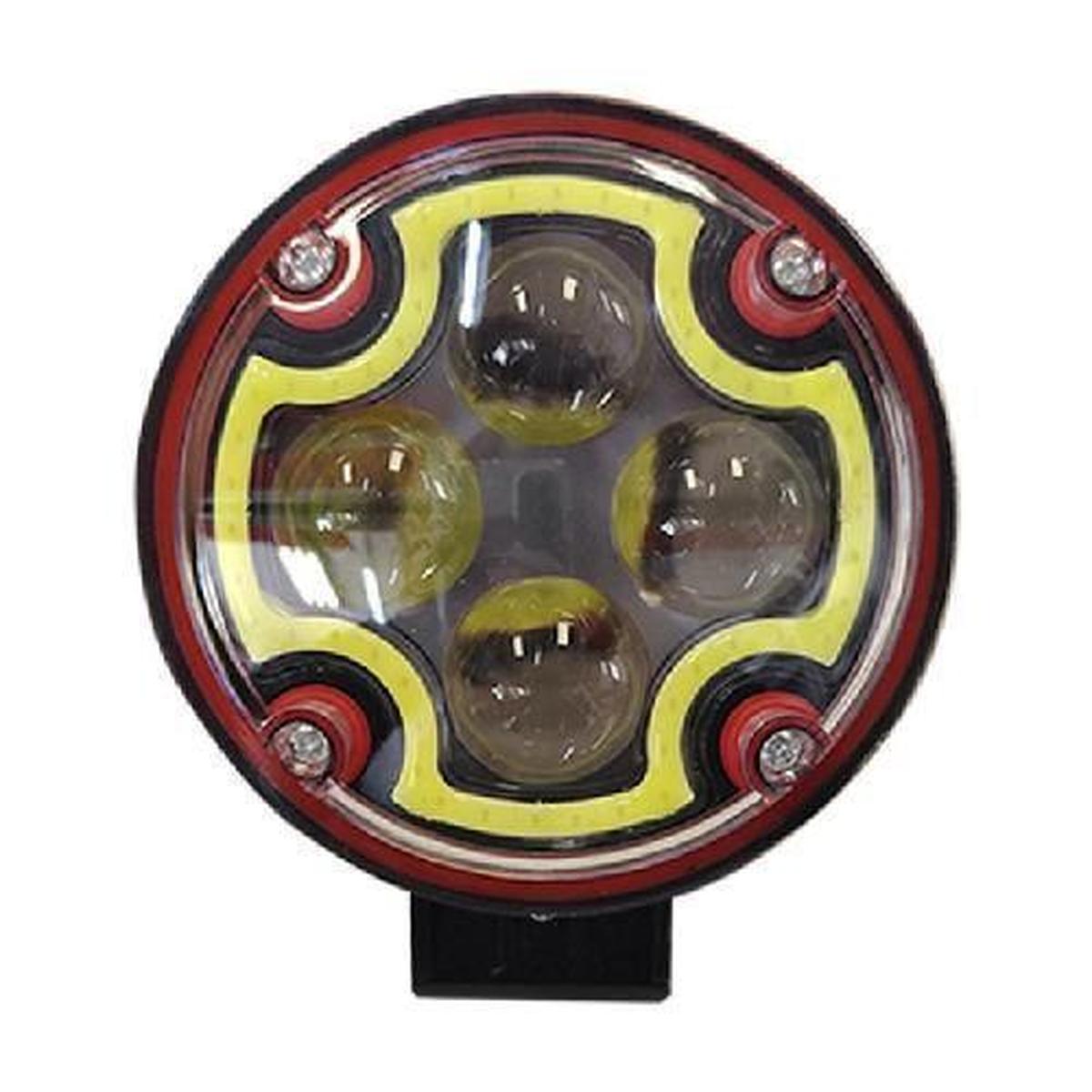 FARO 12V/24V REDONDO 3.5" 4LED ARO/BLANCO C/UNO 3MG