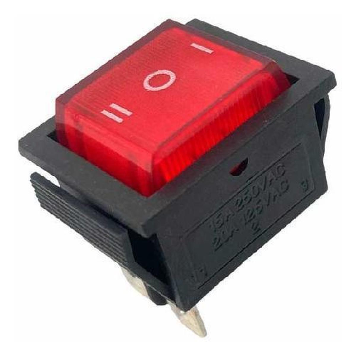 INTERRUPTOR CUADRADO 2PASOS 6TERMINALES ROJO