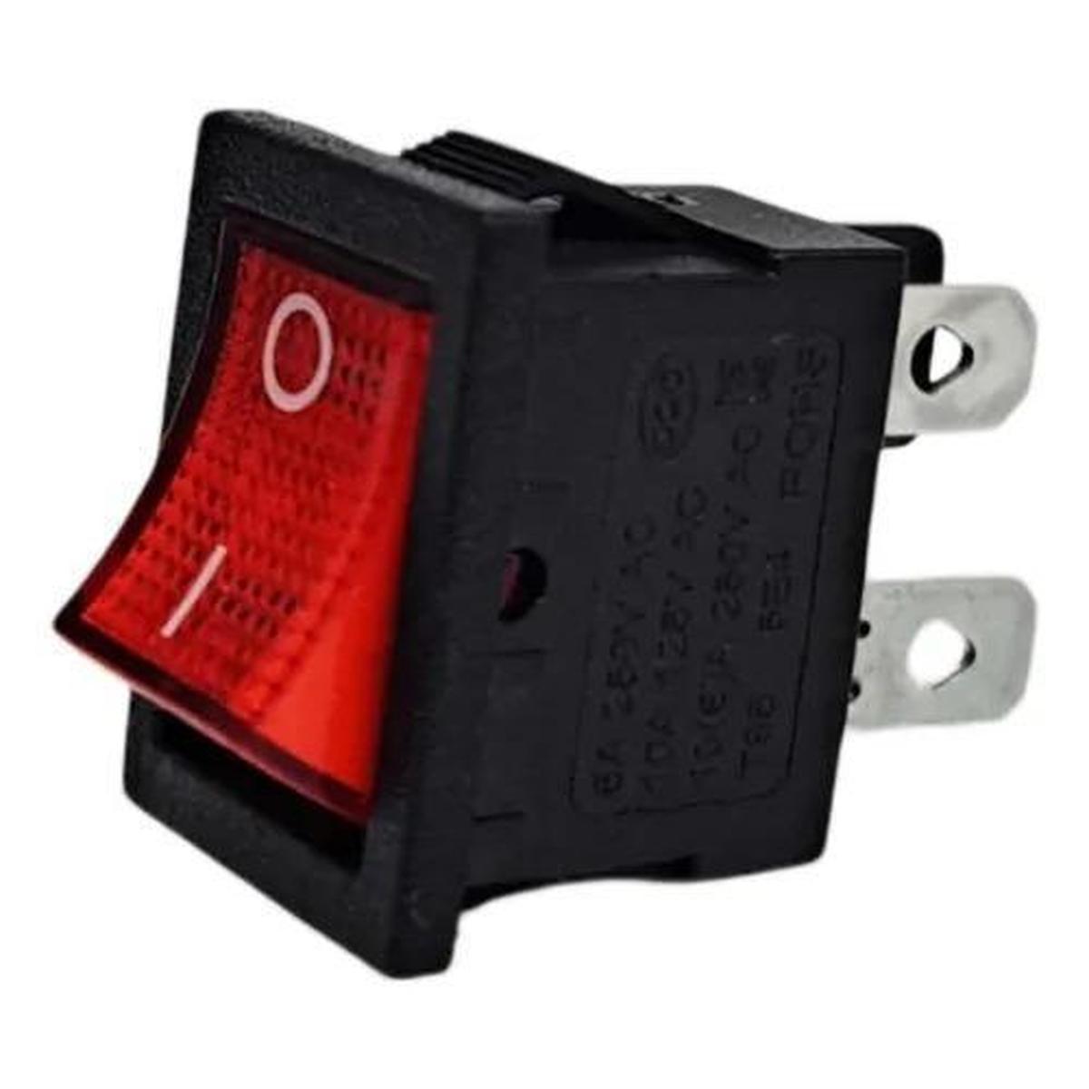 INTERRUPTOR MINI RECTANGULAR 1PASO 4TERMINALES ROJO (835-094)