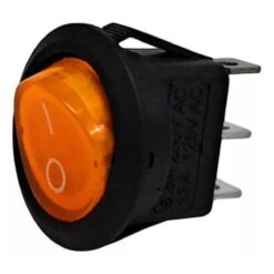INTERRUPTOR REDONDO 1P 3TERMINALES C/PILOTO AMBAR