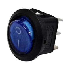 INTERRUPTOR REDONDO 1PASO 3TERMINALES PILOTO AZUL