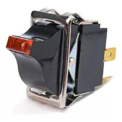 INTERRUPTOR KENWORTH CHUPON 1PASO 3TERMINALES BISEL CROMADO (PILOTO 12V ROJO)
