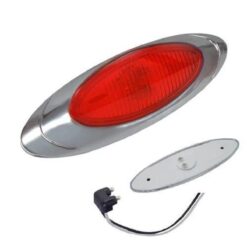 PLAFON LATERAL OVALADO CROMADO OJO DE GATO C/CONECTOR ROJO