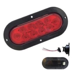 PLAFON 12V 6" 10LED OVAL ABS BI-ESTR ROJO LOMBRA