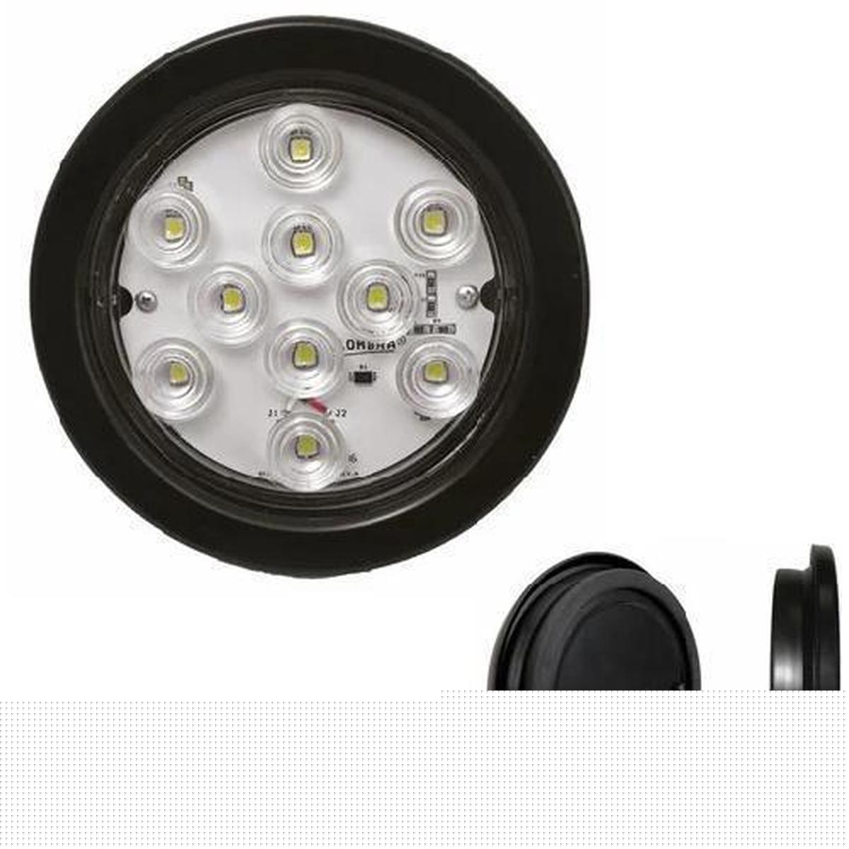 PLAFON 4" 12/24V HULE 10L BLANCO CONEX/DIR
