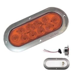 PLAFON 12V OVAL 6" CROM 10LED ESTROBO AMB LOMBRA