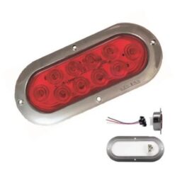 PLAFON 6" 10L OVAL ESTR CROM ROJO