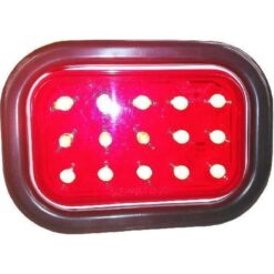 PLAFON 12V RECTANGULAR 5" HULE 15LED FIJO ROJO RECORD