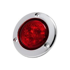 PLAFON 12V/24V REDONDO 2" CROM 3LED FIJO ROJO TROGRIM