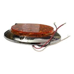 PLAFON 12V REDONDO 4" CROMADO 12LED ESTROBO AMBAR PLANO TROGRIM PL-263CR-18-A