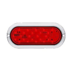 PLAFON 12V OVAL CROM 52LED ROJO FLECHA IZQ