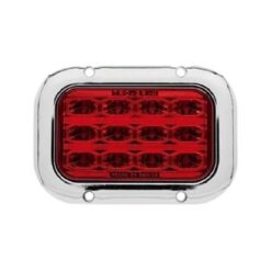 PLAFON 12V/24V CUAD UNIV CROM 12LED FIJO ROJO