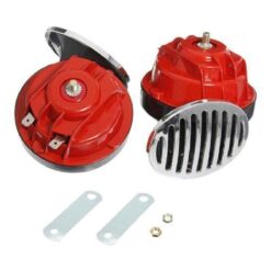 BOCINA CLAXON CARACOL DOBLE ROJA RENOVATIO