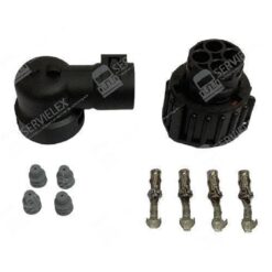 CONECTOR 4VIAS REDONDO KIT COMPLETO SENSOR VOLVO, MAN, SCANIA, MERCEDES NEGRO