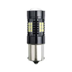 FOCO 12V 1156 1POLO P/PAREJAS 21LED LUPA ESTROBO BCO
