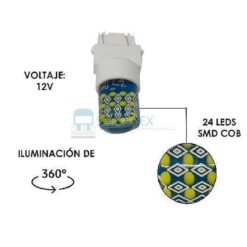 FOCO 12V 3157 SILICON 24LED ESTROBO BCO
