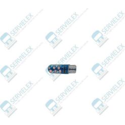 FOCO 12V T10 SILICON BOLITAS 12LED 1PASO ESTROBO ROSA