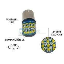 FOCO 12V 1156Y 1POLO P/ESCUADRA SILICON 24LED FIJO BCO