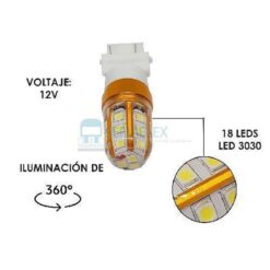 FOCO 12V 3157 SILICON 18LED FIJO BLANCO