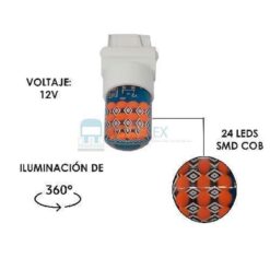 FOCO 12V 3157 SILICON 24L FIJO ROJO