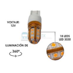 FOCO 12V 7443 SILICON 18LED FIJO AMB