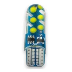 FOCO 12V T10 SILICON BOLITAS 12LED FIJO BLANCO