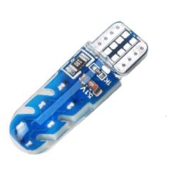 FOCO 12V T10 SILICON BOLITAS 12LED FIJO AZUL