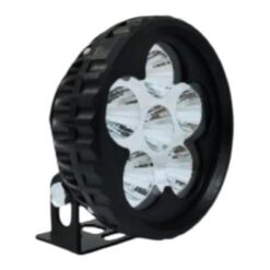 FARO 12V/24V REDONDO 3" FLOR 6LED C/ESTROBO LISO S/G