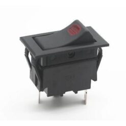 INTERRUPTOR TECLA 1PASO 3TERMINALES C/PILOTO (12V) ROJO