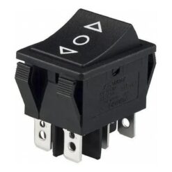 INTERRUPTOR CUADRADO 2PASOS REBOTE 6TERMINALES NEGRO