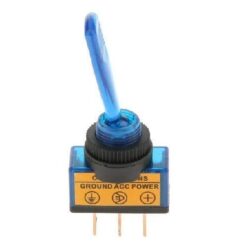 INTERRUPTOR PALANCA PLASTICO AZUL 1PASO 3TERMINALES (PILOTO 12V AZUL)