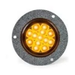 PLAFON 12V REDONDO 2.5" CROMADO 13LED FIJO/ESTROBO AMBAR