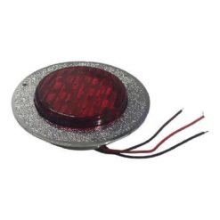 PLAFON 12V REDONDO 2.5" CROMADO 13LED FIJO/ESTROBO ROJO