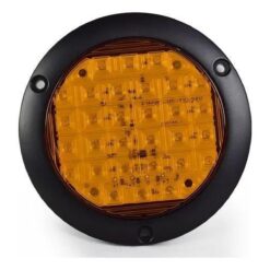 PLAFON 24V REDONDO 4" ABS PLANO 30LED FIJO AMBAR