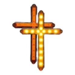 PLAFON CRUZ CON LUZ LED 12V AMBAR