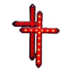 PLAFON CRUZ CON LUZ LED 12V ROJO