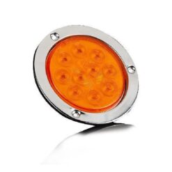 PLAFON 12V REDONDO 4" METALICO CROMADO 10LED FIJO AMBAR TECNOLAMP 776A