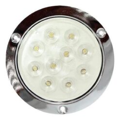 PLAFON 12V REDONDO 4" METALICO CROMADO 10LED FIJO BLANCO TECNOLAMP 776B