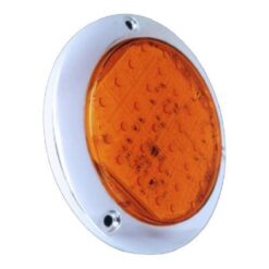 PLAFON 12V/24V REDONDO 4" CROM PLANO 30LED ESTROBO AMB