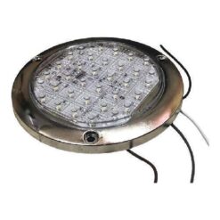 PLAFON 12V/24V REDONDO 4" CROM PLANO 30LED ESTROBO BLANCO